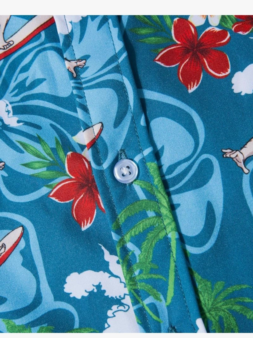 Fohemr Men's Christmas Hawaiian Shirt Surfing Santa Holiday Party Top BNWT 3XL