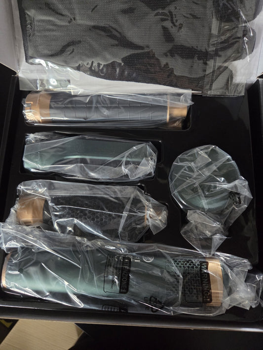 5 in 1 Hair Styler Air Styler Hot Air Brush Curling Wand Set UK Plug Black Gold