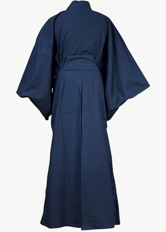 New Edoten Japanese Samurai Kimono Set - Hakama & Top - Dark Navy - Size LL (XL