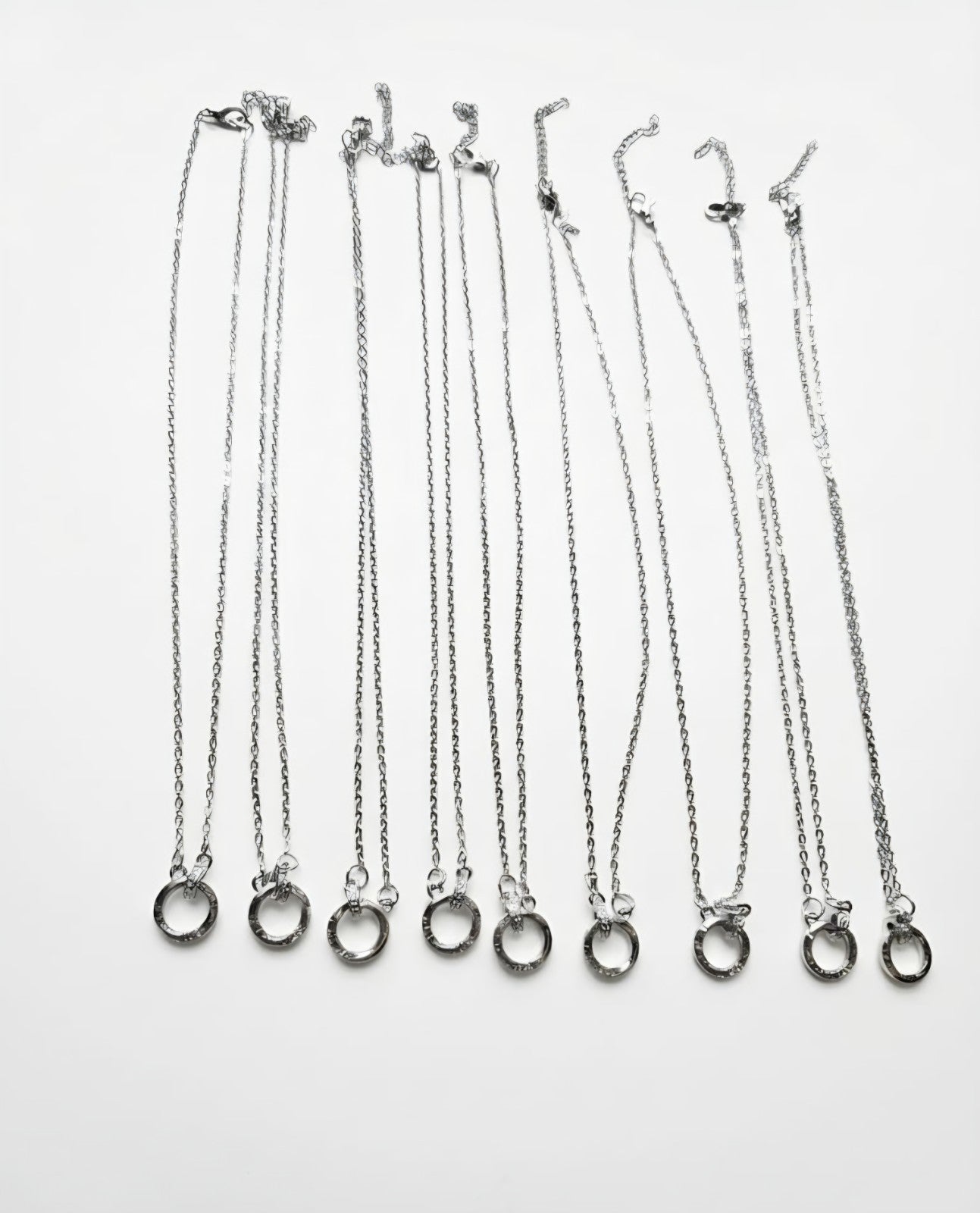 Elegant Silver Plated Double Circle Necklace Minimalist Eternity Pendant Giftbox