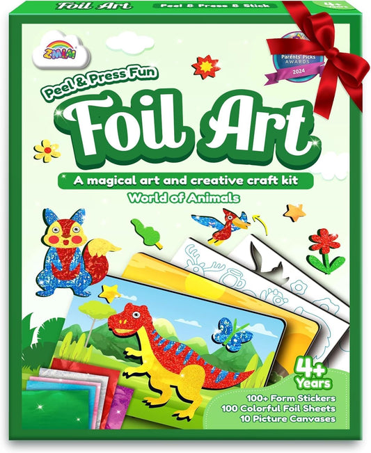 ZMLM Foil Art Craft Kit for Kids – Peel & Press Fun, Mess-Free Colouring, Birthday Gift for Boys & Girls Age 4+