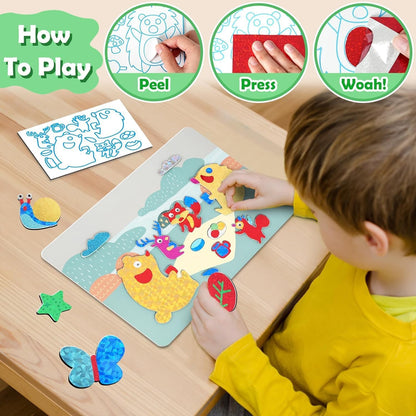 ZMLM Foil Art Craft Kit for Kids – Peel & Press Fun, Mess-Free Colouring, Birthday Gift for Boys & Girls Age 4+