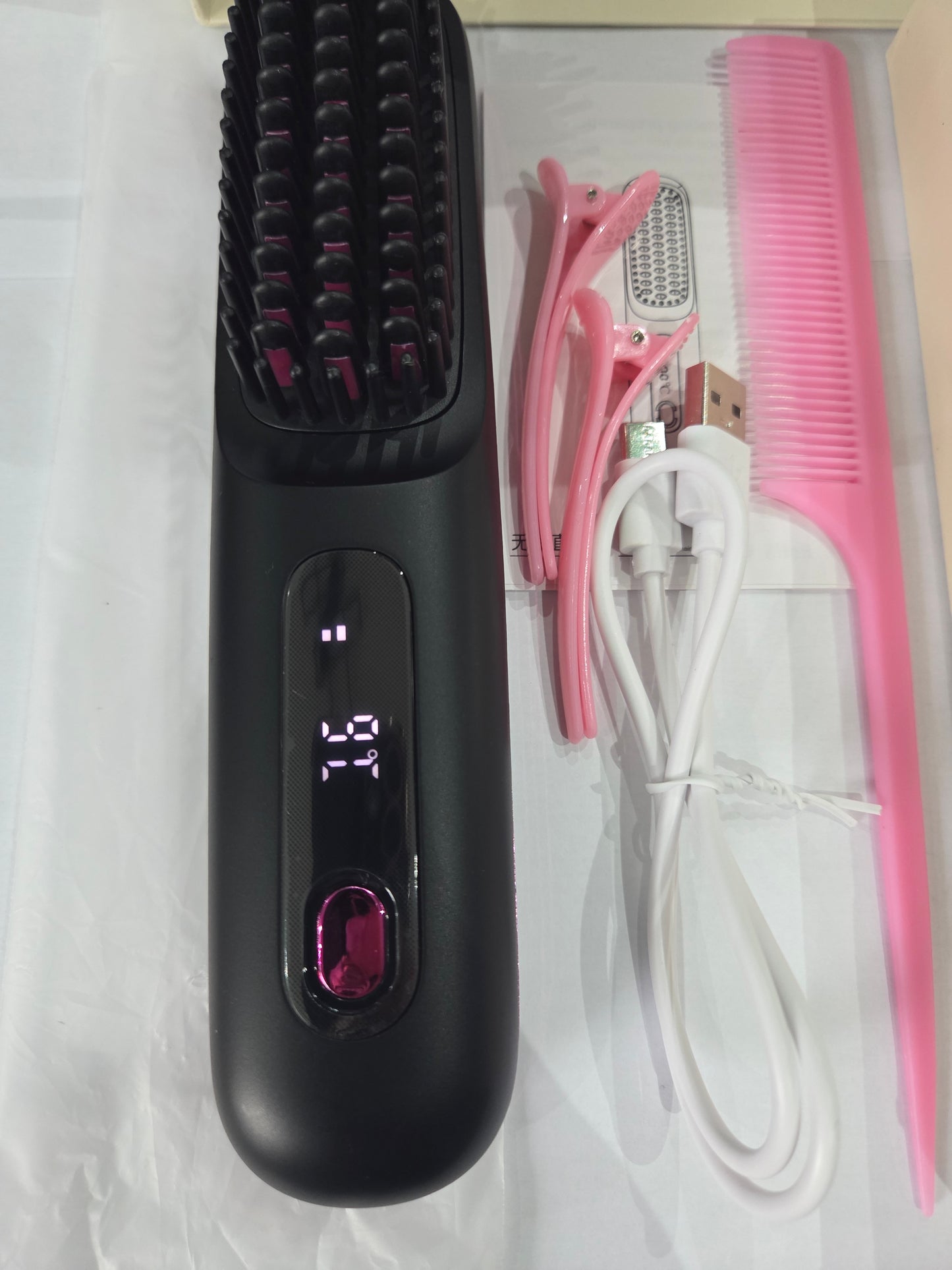 Negative Ion Hair Straightener Brush - Electric Heating Comb - NEW & BOXED