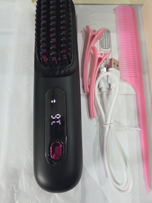 Negative Ion Hair Straightener Brush - Electric Heating Comb - NEW & BOXED