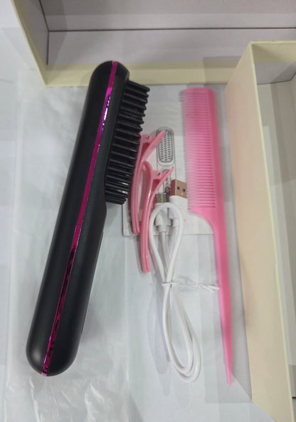 Negative Ion Hair Straightener Brush - Electric Heating Comb - NEW & BOXED