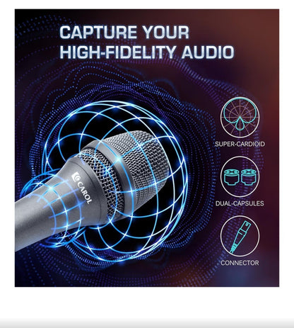 CAROL  AC-900 XLR Wired Vocal Microphone–Dynamic Supercardioid Mic With 4.5Cable