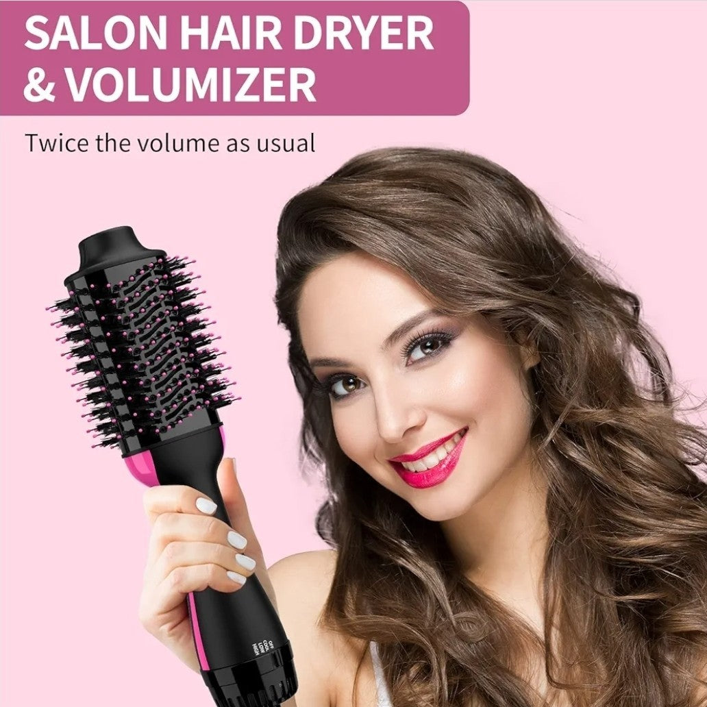 Professional 1-Step Hair Dryer & Volumizer | Hot Air Brush Styler | Pink &...