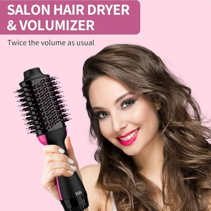 Professional 1-Step Hair Dryer & Volumizer | Hot Air Brush Styler | Pink &...