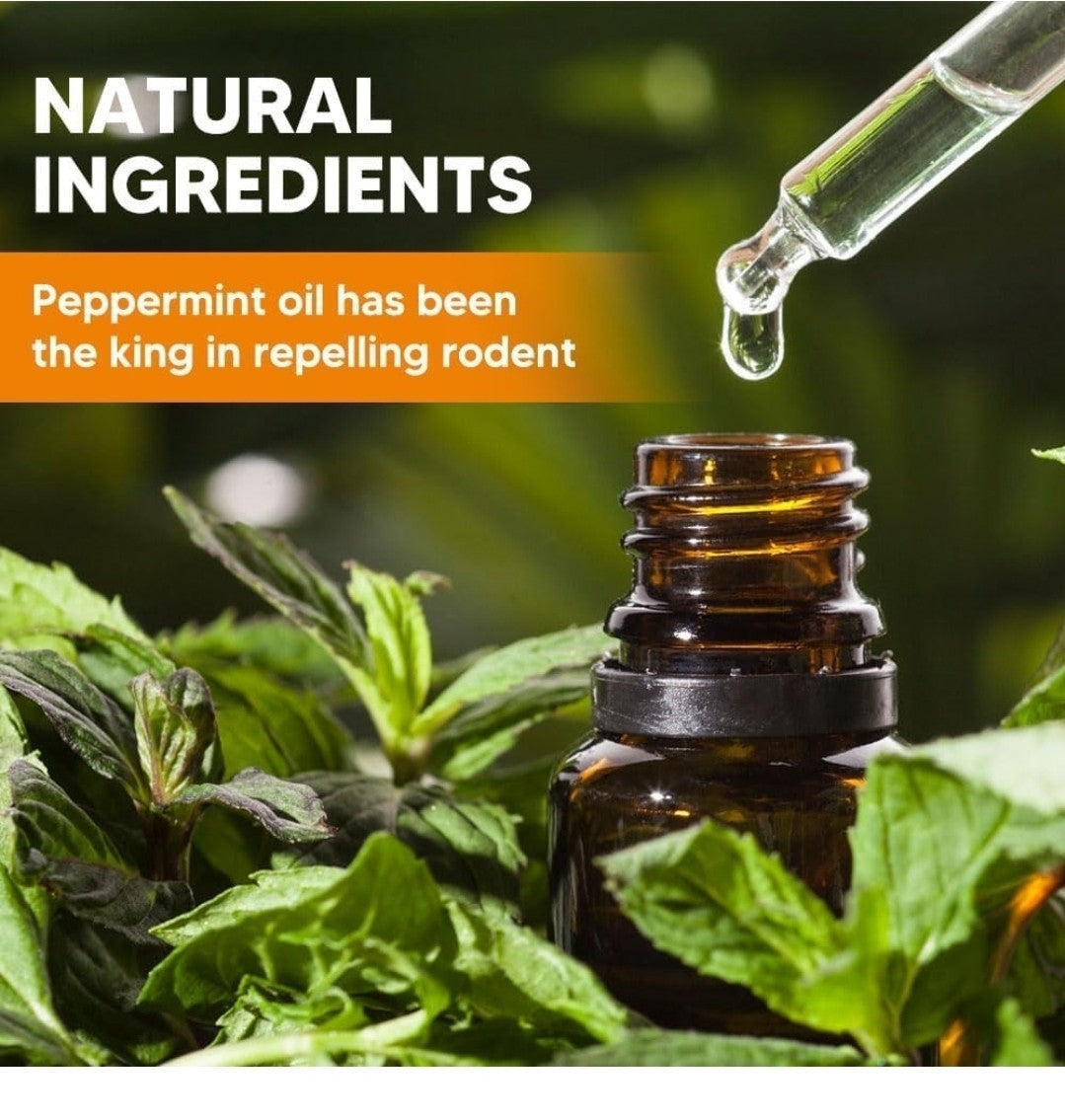 8pcs Rodent Repellent – Natural Peppermint Oil Mouse & Rat Deterrent...