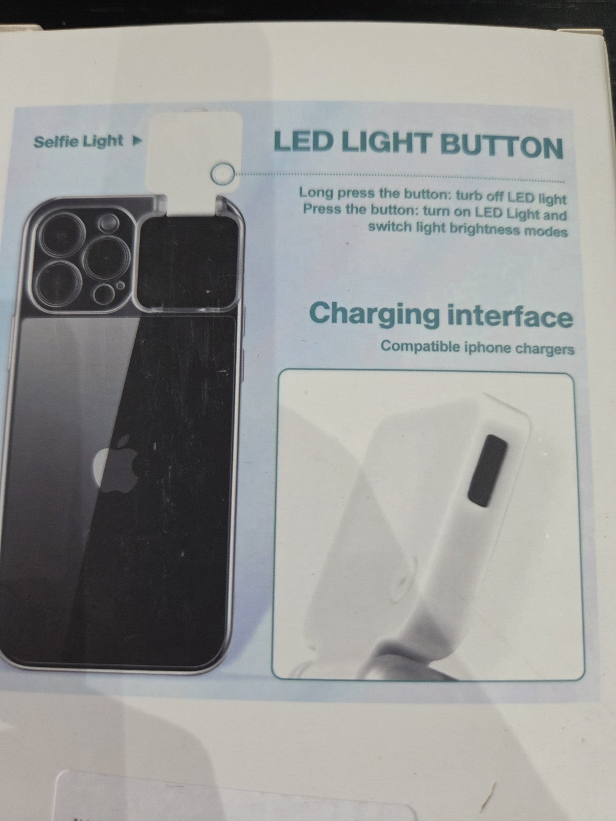 Selfie Light Case for iPhone 16 Pro Max Clear Magnetic Cover LED Ring Flash NEW