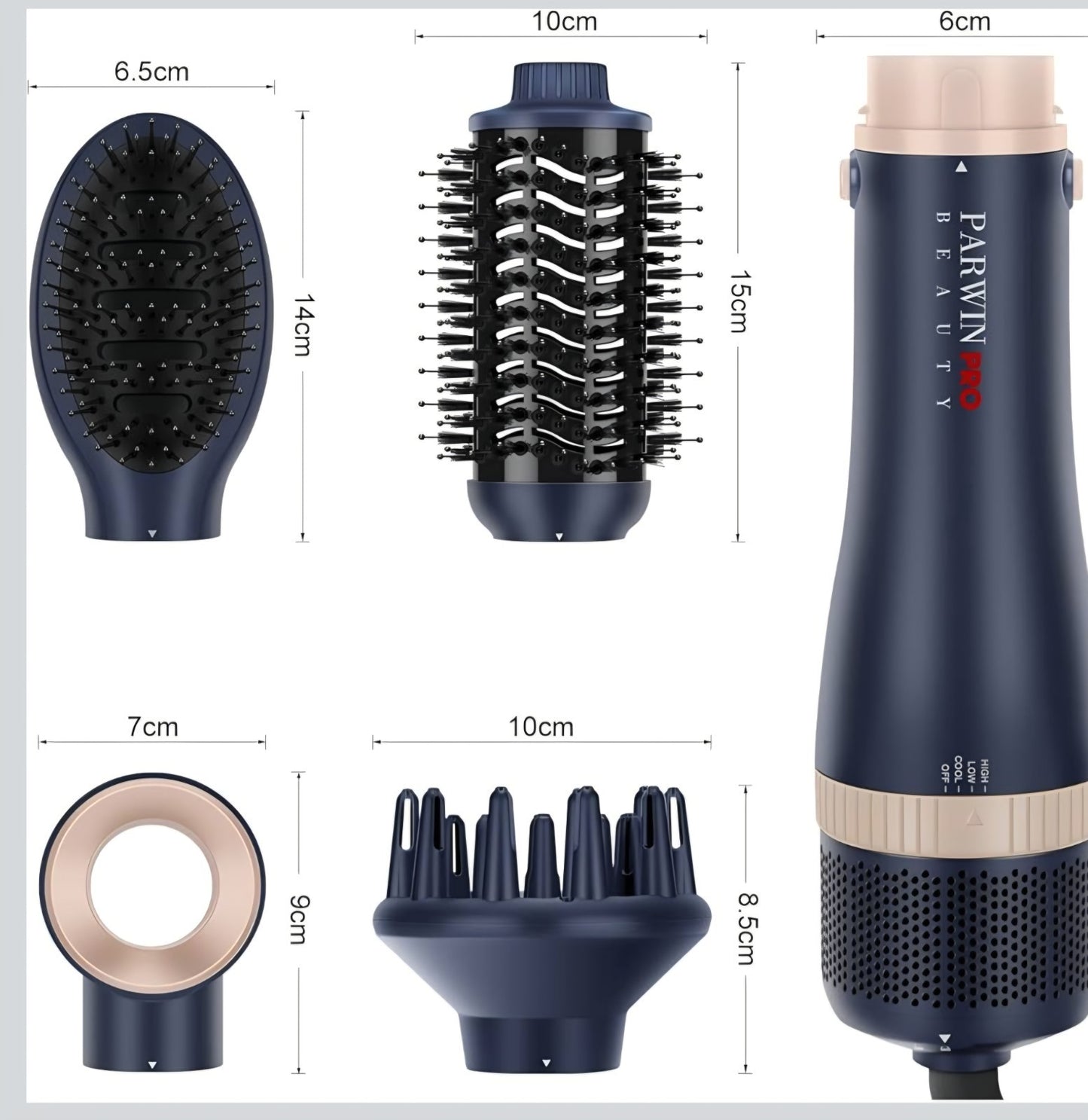 PARWIN PRO BEAUTY Hair Dryer Brush Set, 110000 RPM High-Speed Motor Ionic