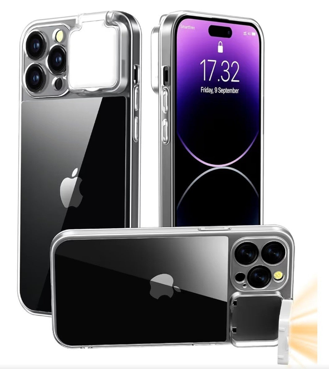 Selfie Light Case for iPhone 16 Pro Max Clear Magnetic Cover LED Ring Flash NEW