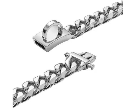 YOTHIWAD 12" Dog Chain Collar Stainless Steel Cuban Link Heavy Duty Snap Buckle