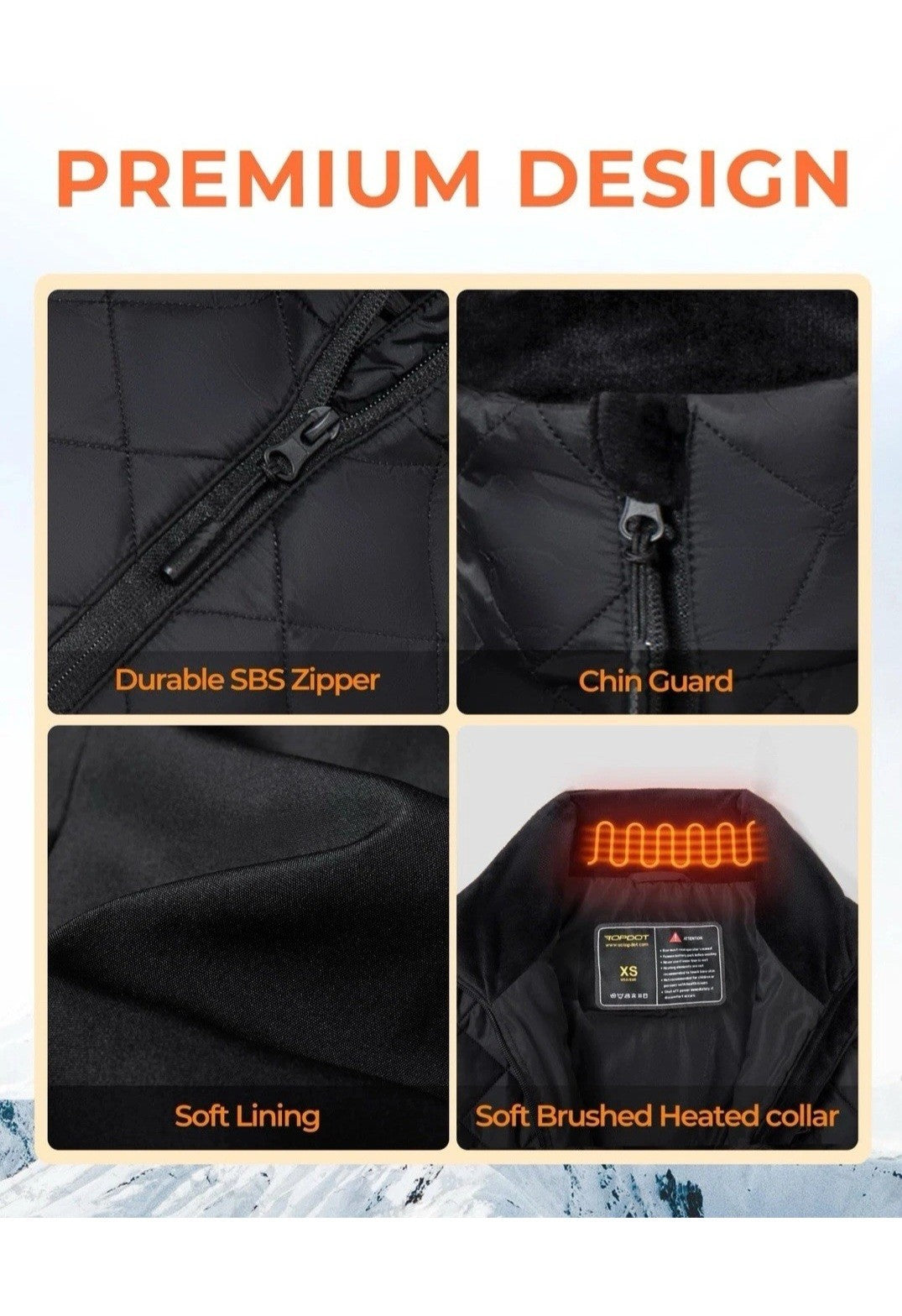 Topdot Heated Gilet Womens Vest + 16000mAh Power Bank Battery Pack 7.4VElectric