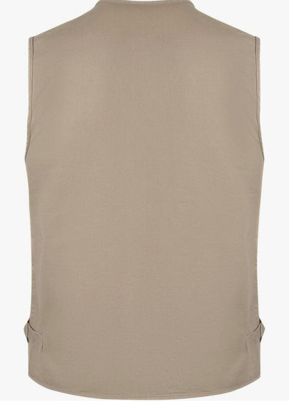 Men's KTWOLEN Multi-Pocket Fishing Vest Outdoor Safari Gilet Beige 6XL
