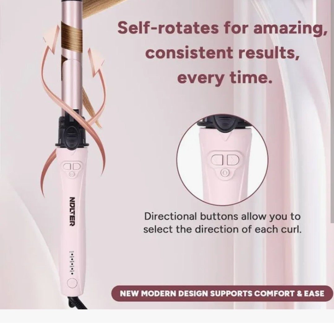 Nolter Rotating Hair Curler Pink BK-318 Auto Styling Set Glove Pouch - BRAND NEW