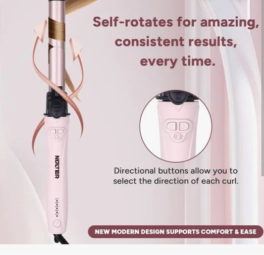 Nolter Rotating Hair Curler Pink BK-318 Auto Styling Set Glove Pouch - BRAND NEW
