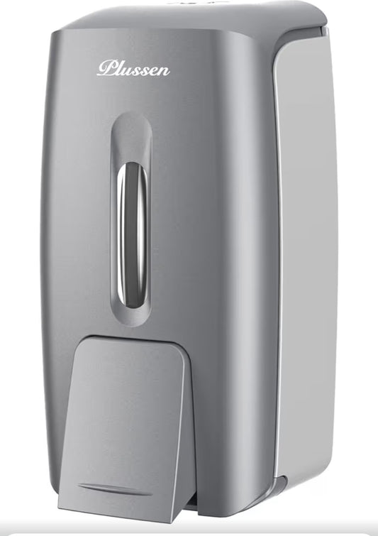 PLUSSEN 800ml Wall-Mounted Soap & Hand Sanitizer Dispenser - Silver