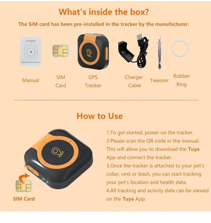 4G Pet GPS Tracker & Health Monitor for Dogs/Cats - LOSHALL C08 - New & Sealed