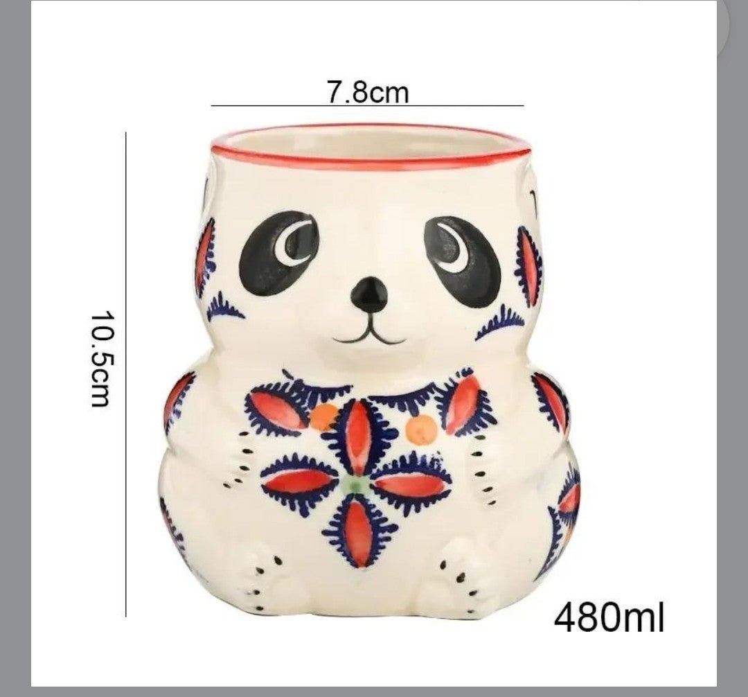 Panda Ceramic Tiki Mug - Novelty Cocktail Glass Barware, New