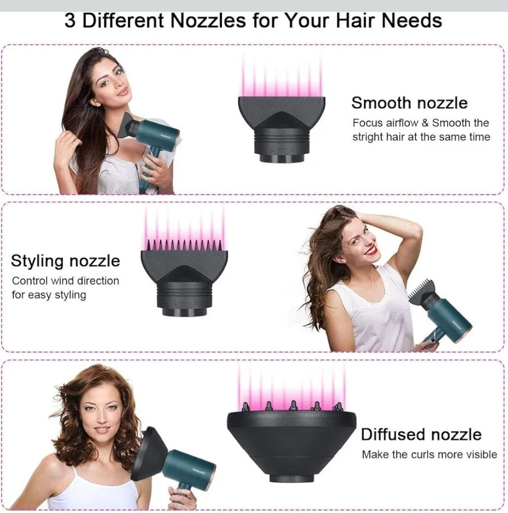 Flintronic Professional Ionic Hair Dryer 2000W - Green - New in Box - With 3...