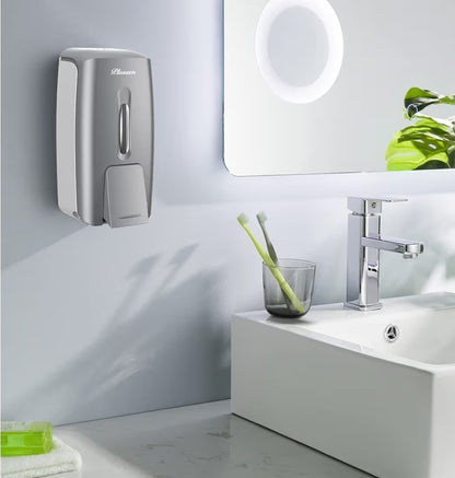 PLUSSEN 800ml Wall-Mounted Soap & Hand Sanitizer Dispenser - Silver