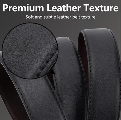 Sunya Men's Genuine Leather Reversible Belt Black Brown 2in1 Twist Buckle Boxed