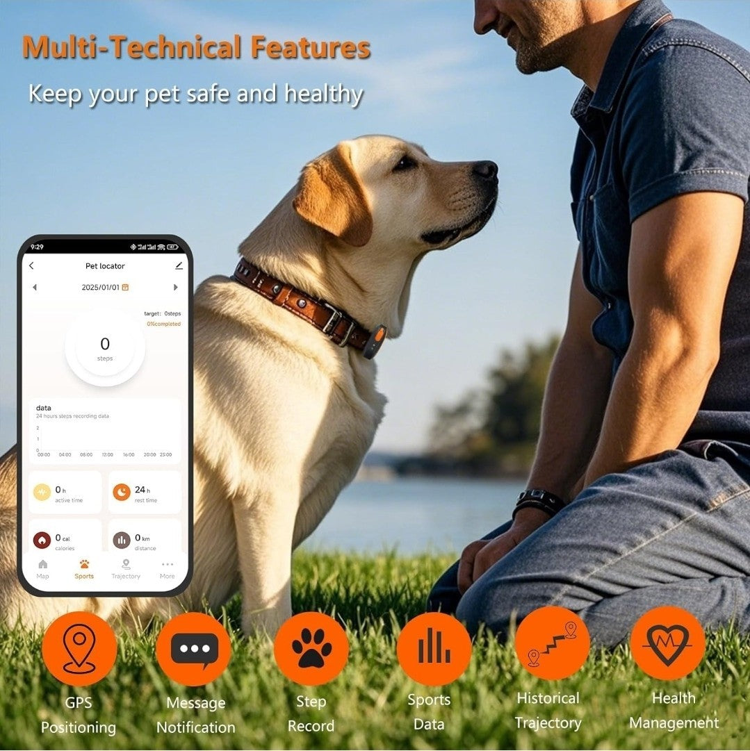 4G Pet GPS Tracker & Health Monitor for Dogs/Cats - LOSHALL C08 - New & Sealed