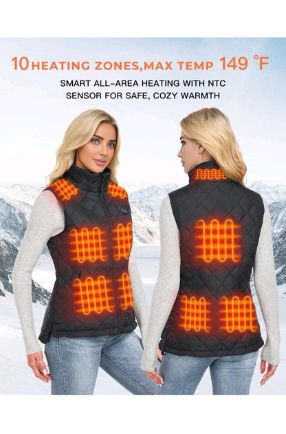 Topdot Heated Gilet Womens Vest + 16000mAh Power Bank Battery Pack 7.4VElectric
