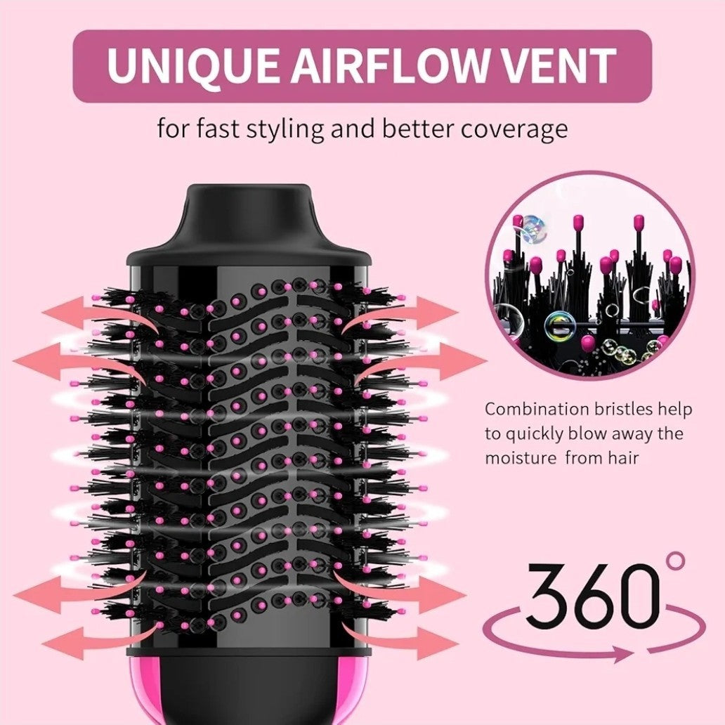 Professional 1-Step Hair Dryer & Volumizer | Hot Air Brush Styler | Pink &...