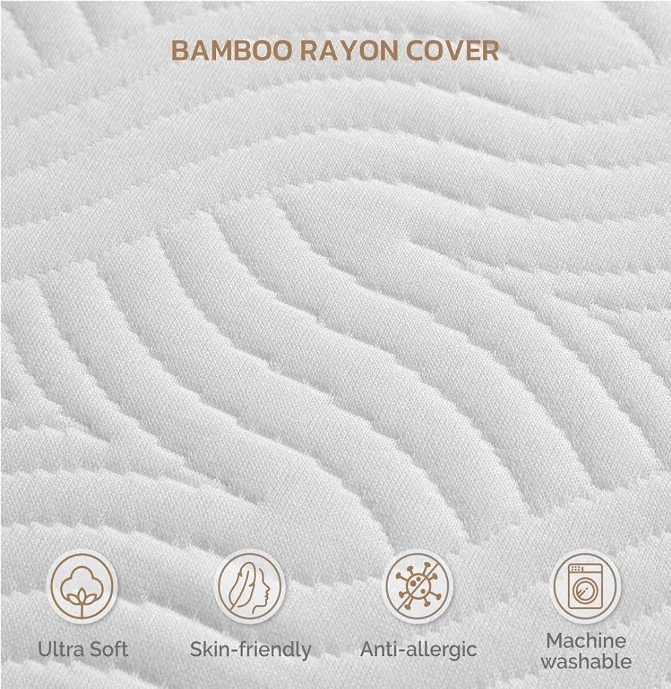 Degrees Of Comfort Zephyr Memory Foam 3” Single Mattress Topper Bamboo