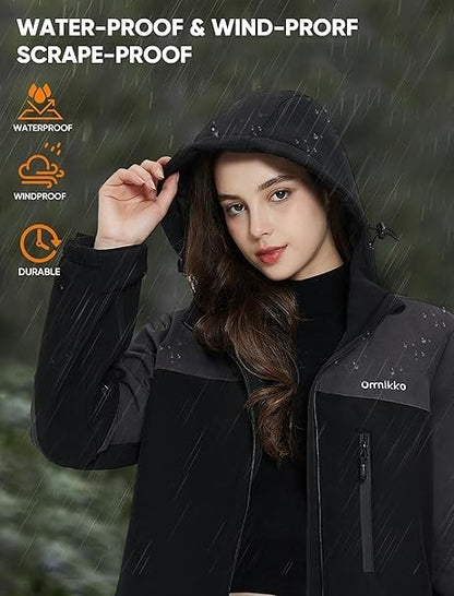 ORRNIKKO Women's Heated Jacket with 20000mAh Battery Pack - Waterproof & Hooded