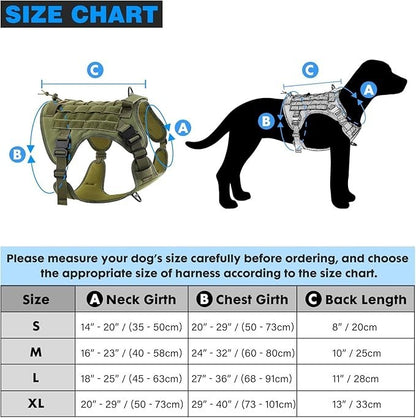 Plutus Pet Tactical Dog Harness with All Metal Buckles, Adjustable, No-pull