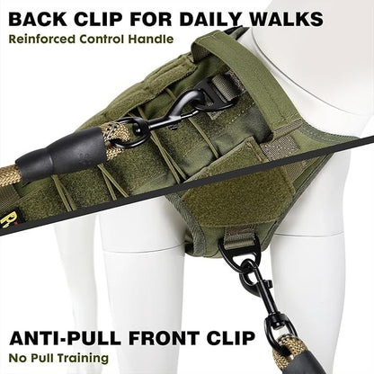 Plutus Pet Tactical Dog Harness with All Metal Buckles, Adjustable, No-pull