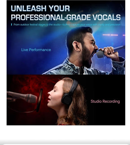 CAROL  AC-900 XLR Wired Vocal Microphone–Dynamic Supercardioid Mic With 4.5Cable