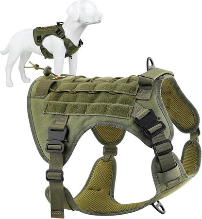 Plutus Pet Tactical Dog Harness with All Metal Buckles, Adjustable, No-pull