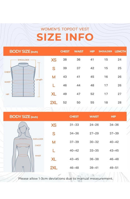 Topdot Heated Gilet Womens Vest + 16000mAh Power Bank Battery Pack 7.4VElectric