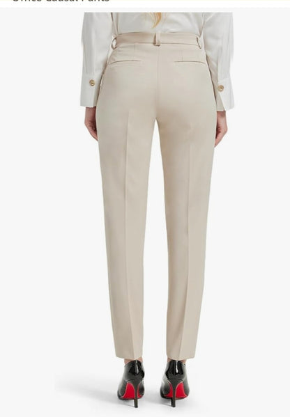 ZYLIOO Tall Women's Chinos Light Khaki Long Leg Stretch Trousers Smart Casual