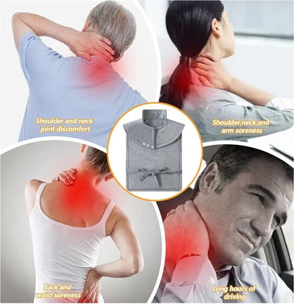 Tatqilo Electric Heating Pad for Back Neck Shoulders 60x100cm Heat Relief Grey