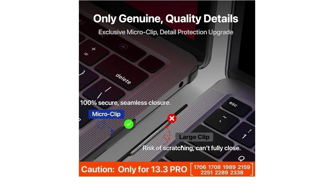 Hard Shell Case for MacBook Pro 13-inch (M1/M2) - Model A2338 / A2289 / A2251 - Black