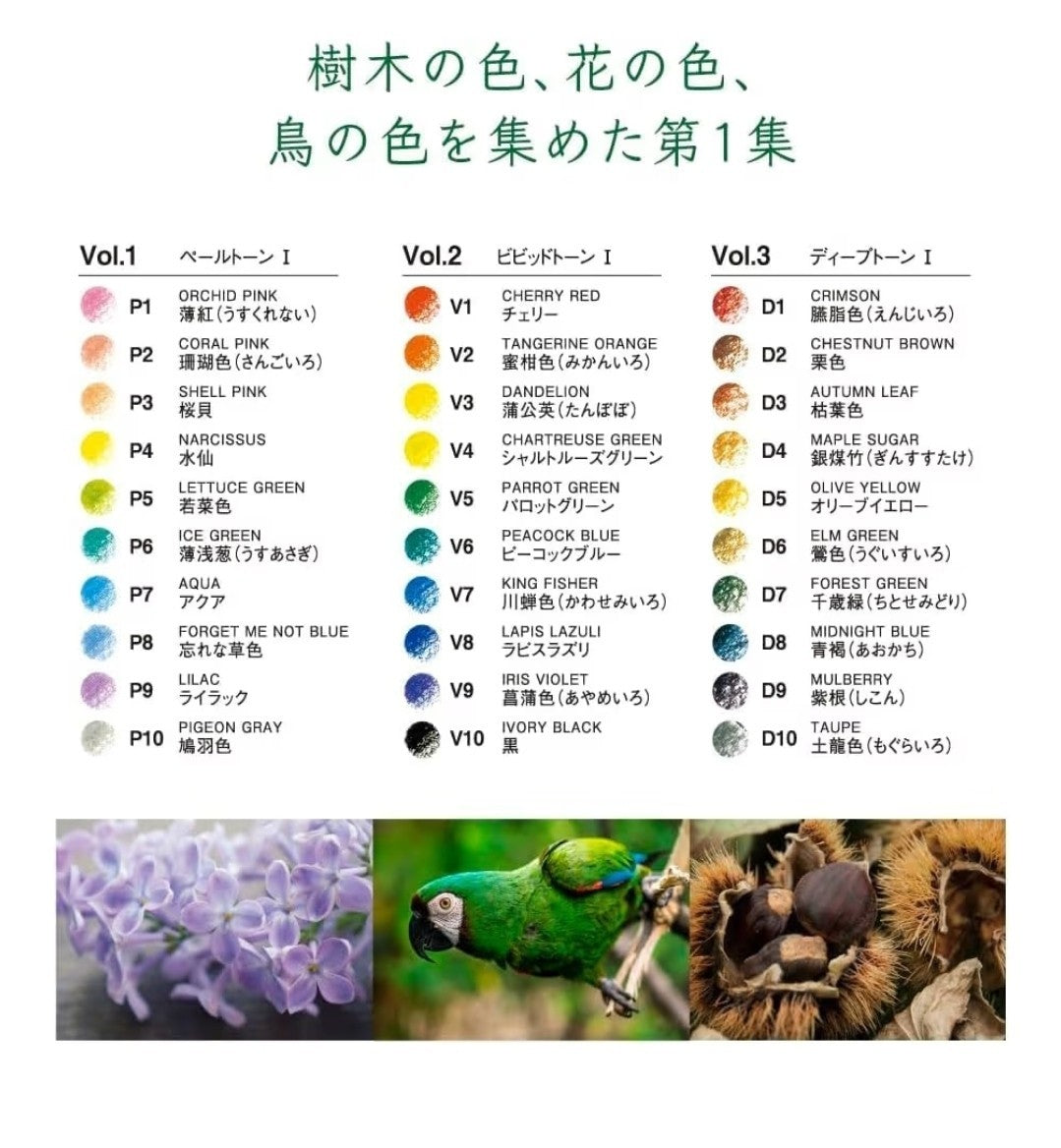 Tombow Irojiten Colour Pencils Set of 30 - Rainforest Vol 1-3 - BRAND NEW SEALED