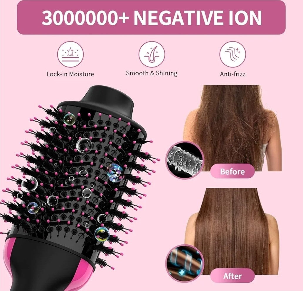 Professional 1-Step Hair Dryer & Volumizer | Hot Air Brush Styler | Pink &...