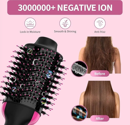 Professional 1-Step Hair Dryer & Volumizer | Hot Air Brush Styler | Pink &...