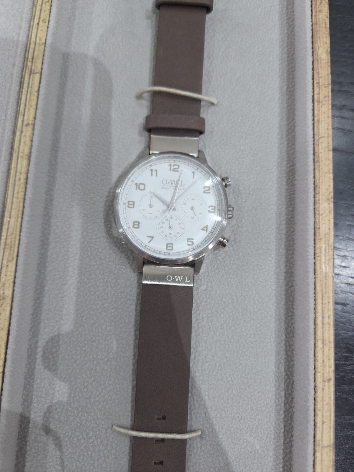 OWL Great Britain Kingsbridge Men's Chronograph Watch Brown Leather K8SSBW New