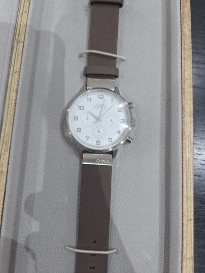 OWL Great Britain Kingsbridge Men's Chronograph Watch Brown Leather K8SSBW New