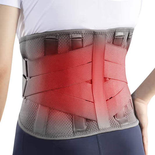 Heated Back Brace Support Belt – Posture & Lumbar Support with Warming Pad