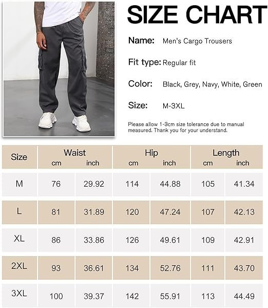 CTU Mens Cargo Shorts Cotton Elastic Waist Capri Knee Length Pants with Multi Po