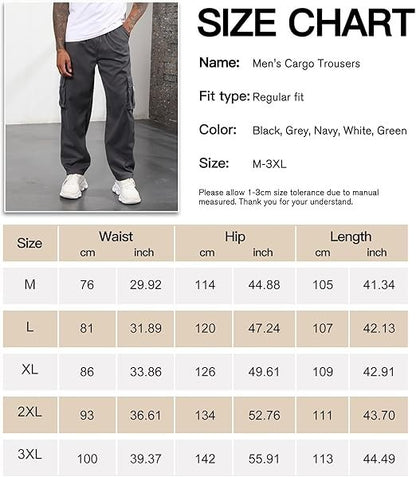 CTU Mens Cargo Shorts Cotton Elastic Waist Capri Knee Length Pants with Multi Po