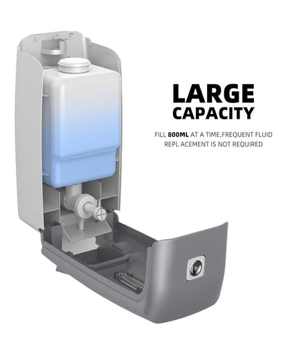 PLUSSEN 800ml Wall-Mounted Soap & Hand Sanitizer Dispenser - Silver