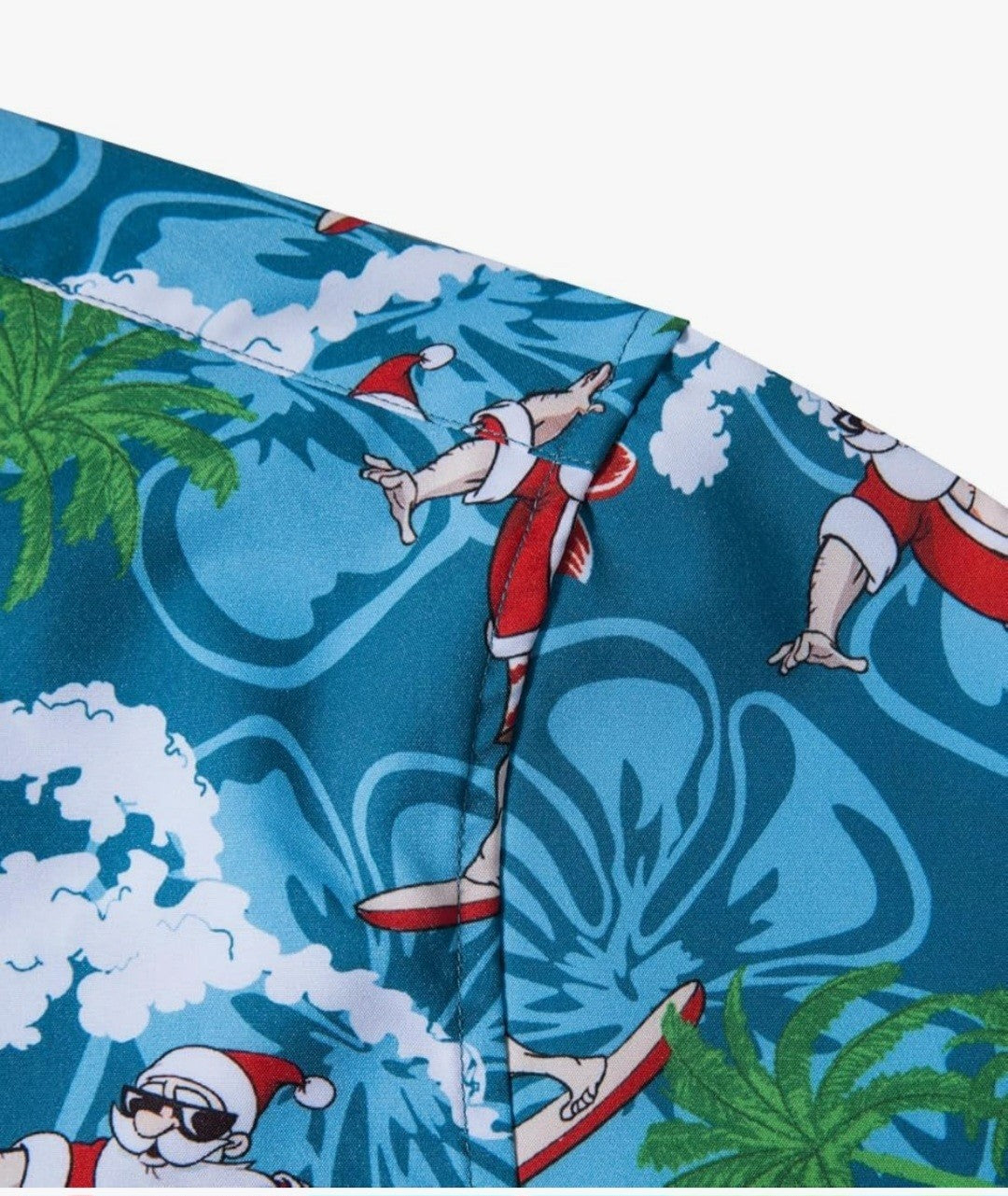 Fohemr Men's Christmas Hawaiian Shirt Surfing Santa Holiday Party Top BNWT 3XL